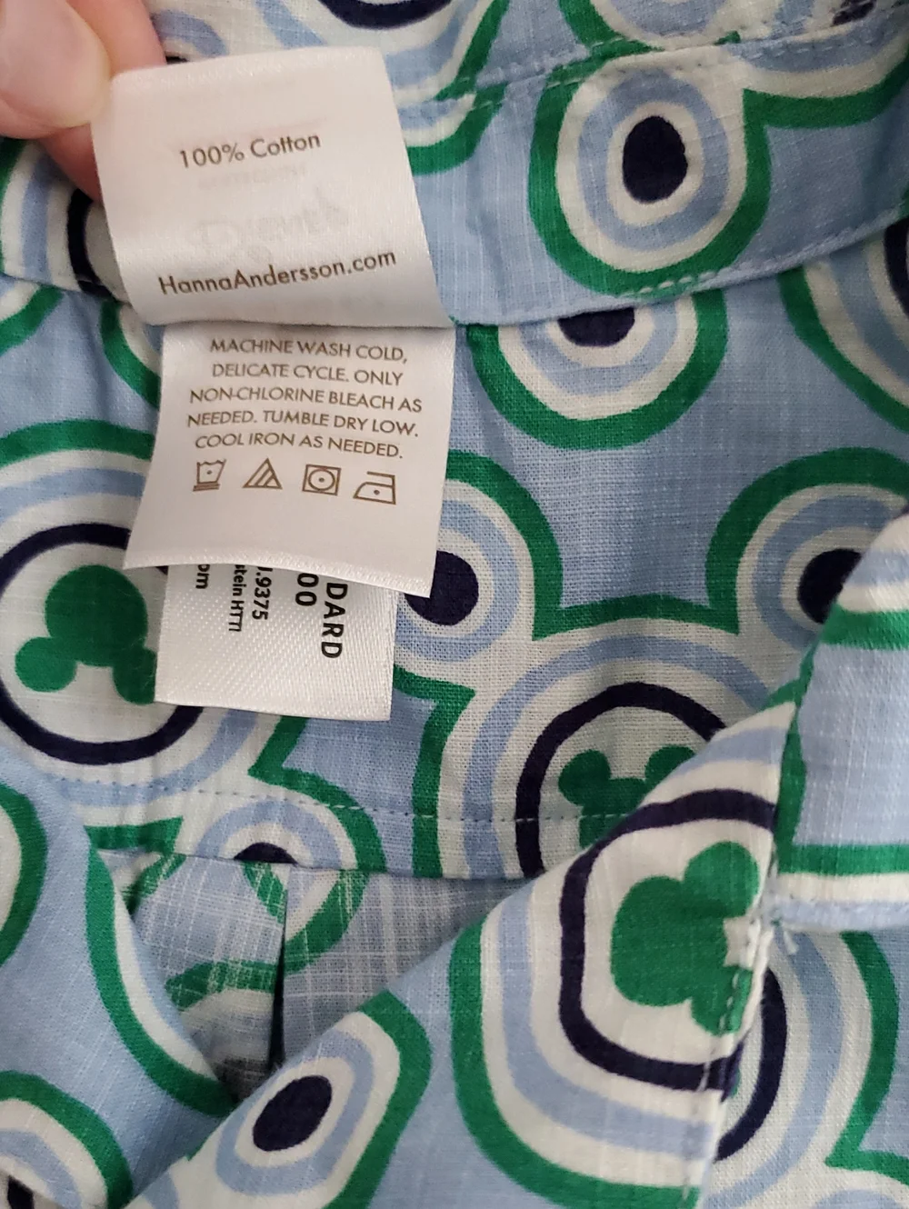 Disney x Hanna Andersson Boys Mickey Mouse Cotton poplin set Shirt Shorts Sz6-7